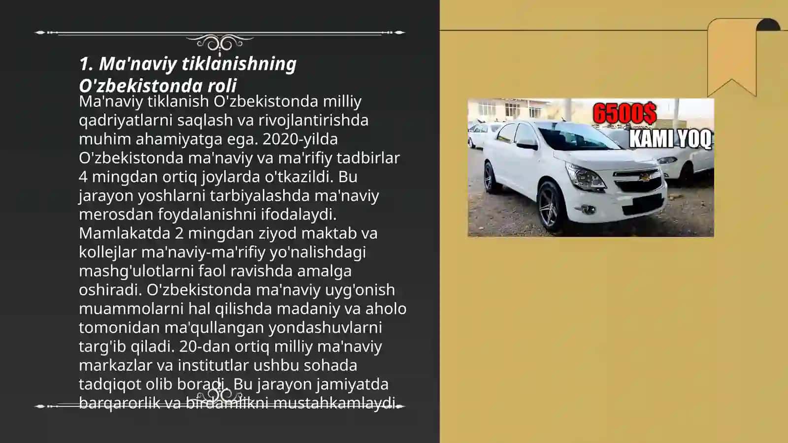 Ma'naviy tiklanishning O'zbekistonda roli 3