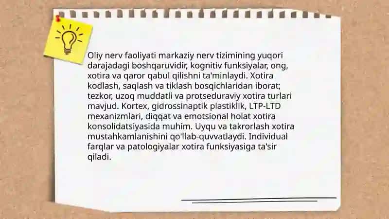 Oliy nerv faoliyati Xotira tarkibini aniqlash 3