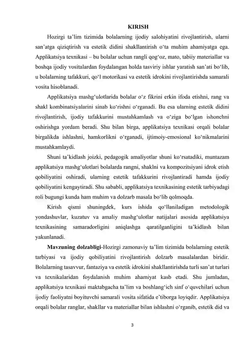 Applikatsiya texnikasining estatik tarbiyada ahamiyati. 3