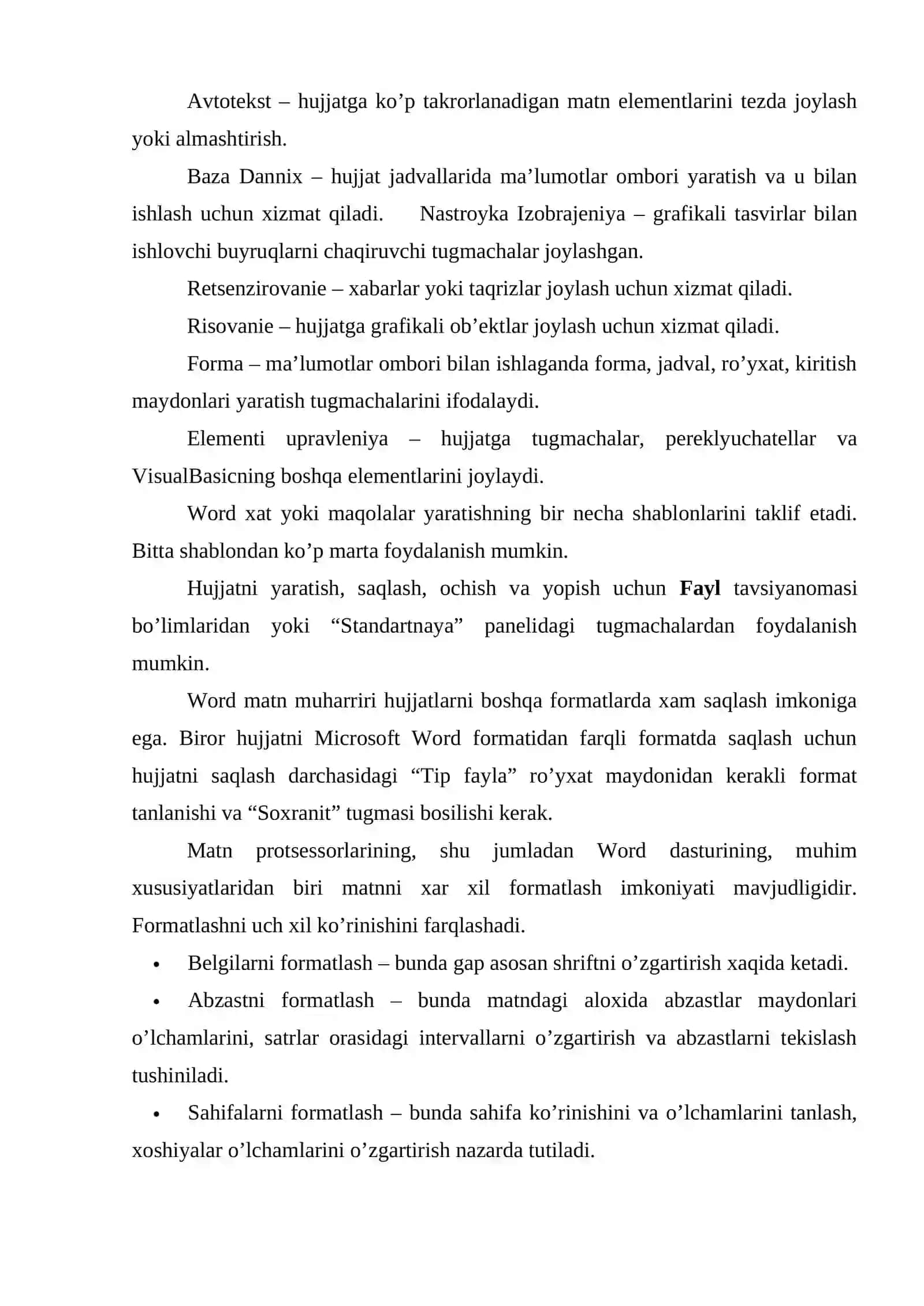 Word 2010 dasturi 3