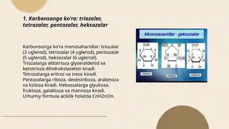 Monosaharidlar klasifikatsiyasi 3