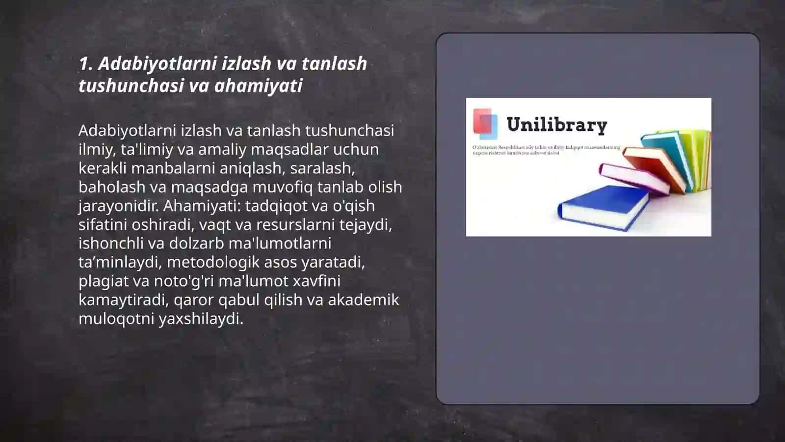 Adabiyotlarni izlash va tanlash 3