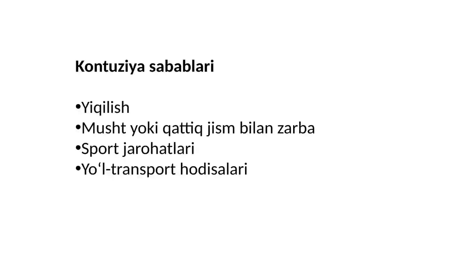Ko’ruv a’zosi jaroxatlari. Kontuziyalar 3