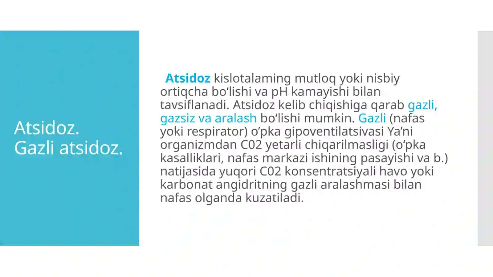Kislota ishqor muvozanati patofiziologiyasi 3