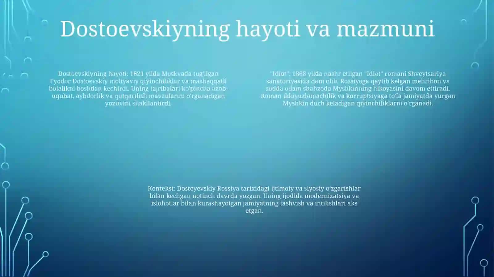 Dostayevskiyning "Telba"Romani 3