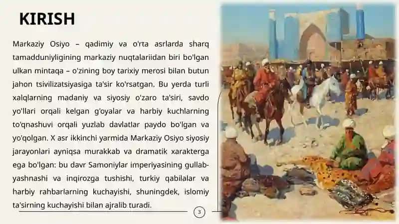 Markaziy Osiyoda X-asrikkinci yarmidagi siyosiy jarayonlar 3