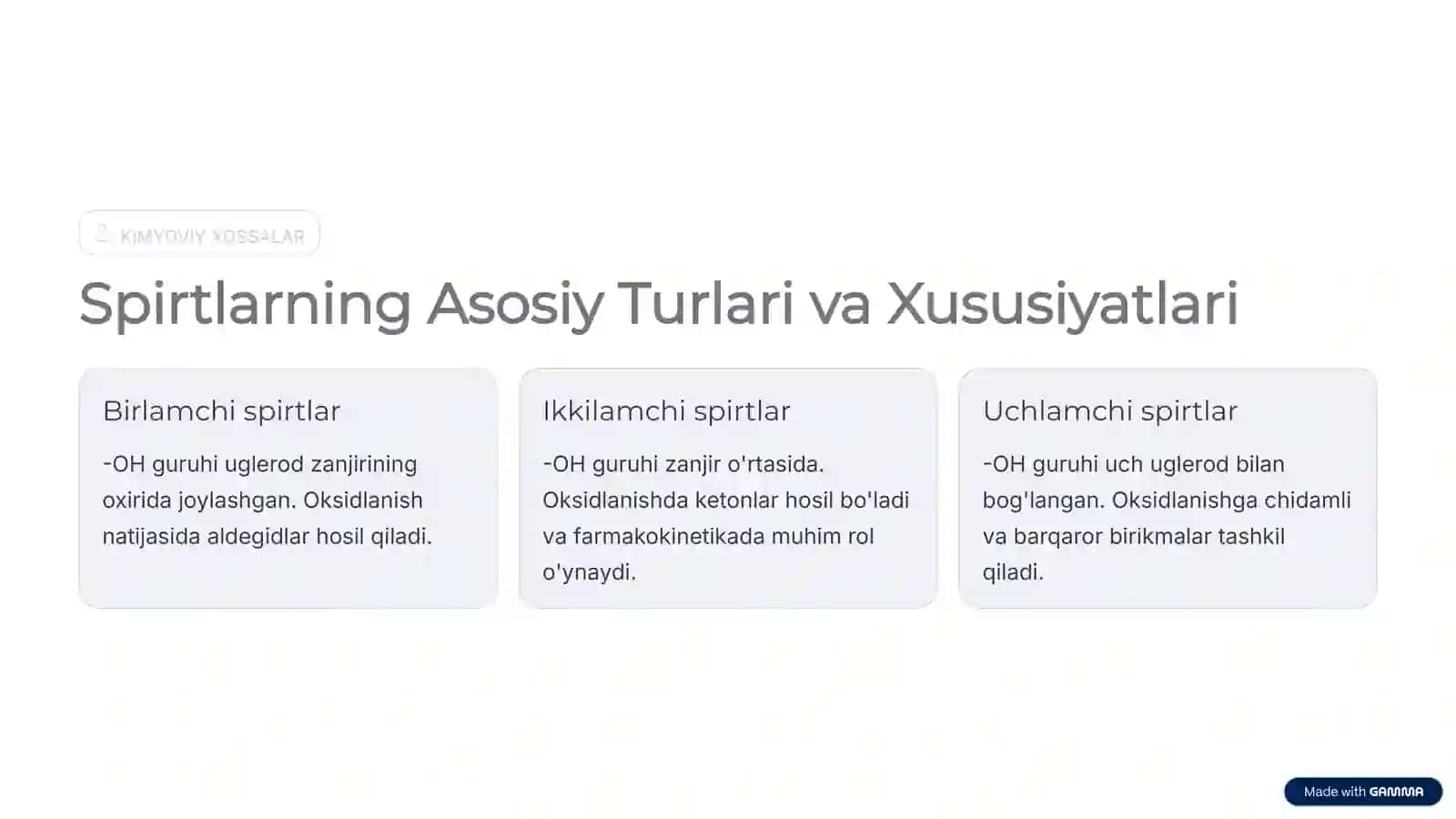 Spirtlar va Aldegidlar: Farmatsevtik Tahlil Asoslari 3