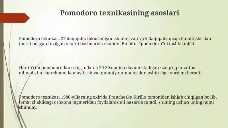 Pomodoro Texnikasi 3