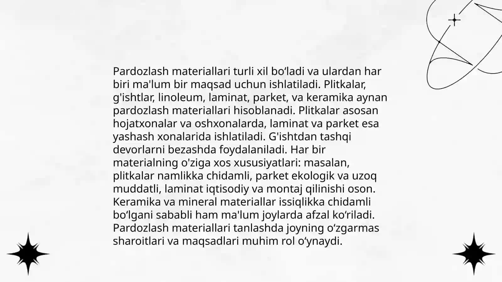 Pardozlash va issiqlik izolyatsiya materiallarining turlari 3