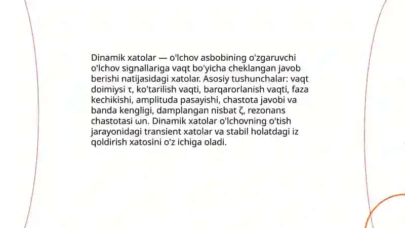 Dinamik xatolar 3