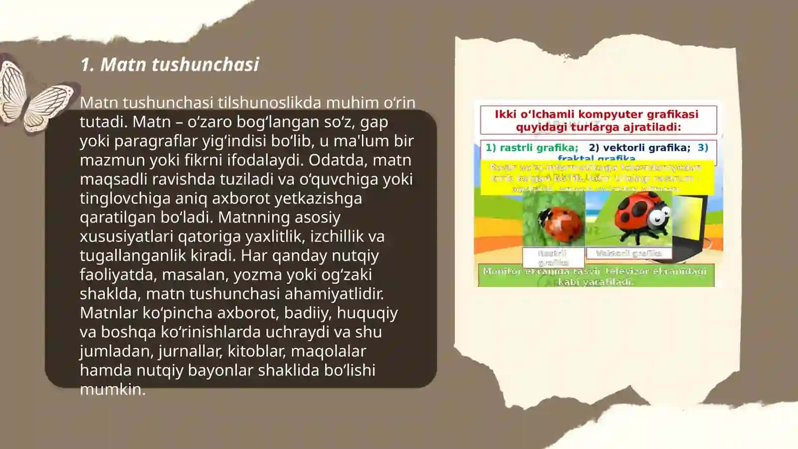 6-sinflar uchun matn va uning turlari mavzusi 3