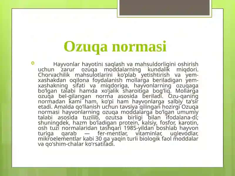 Ozuqalarning uglevodga to’yimliligi. 3