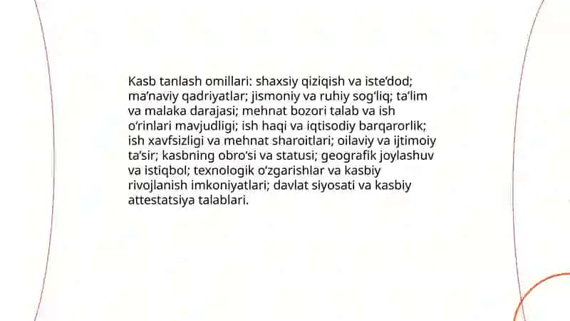 Kasb tanlash omillari 3
