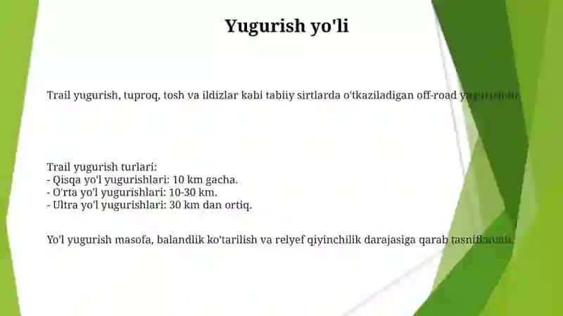 Yugurish turlari va ularning tasnifi 3