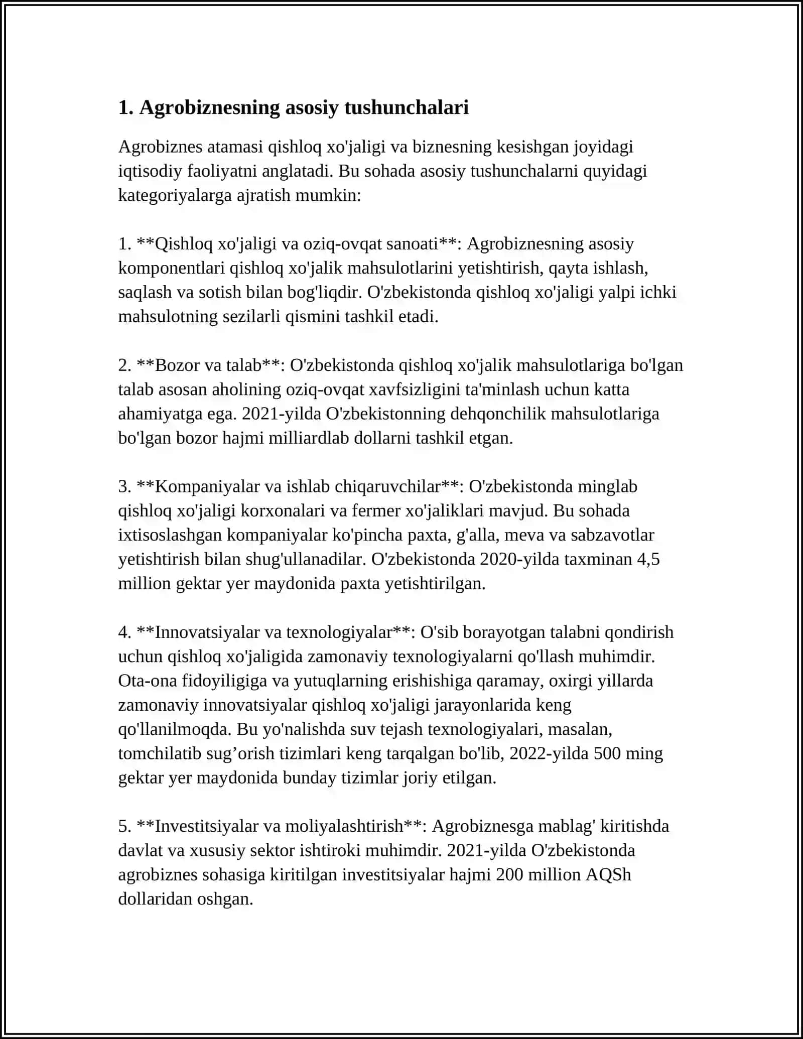 AGROBIZNES VA UNINE TURLARI 3