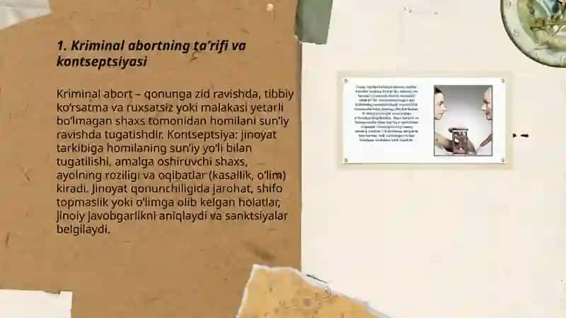 Kriminal abort tushunchasi. Oʻlim sabablari 3
