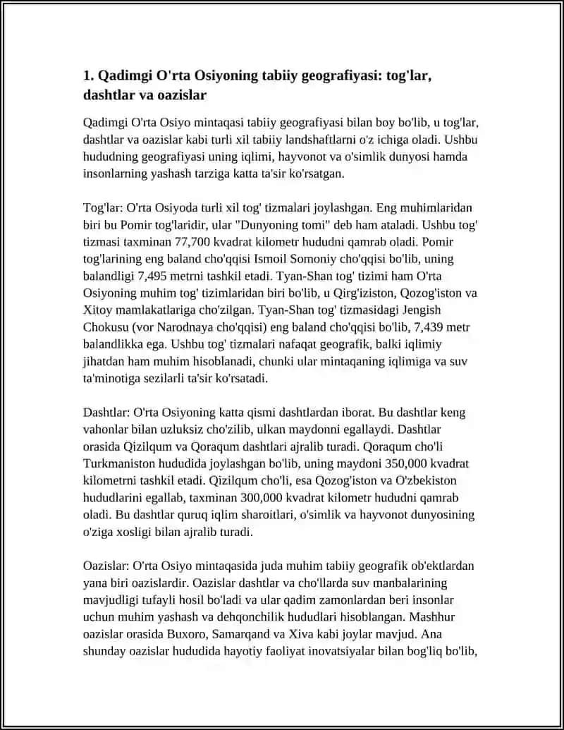 QADIMGI DAVR O'RTA OSIYO TARIXIY GEOGRAFIYASI 3