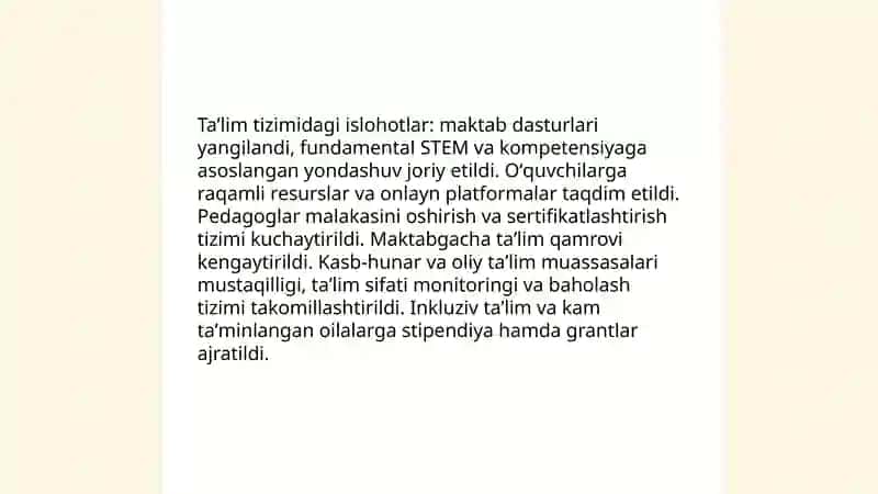 Taʼlim tizimidagi islohotlar 3