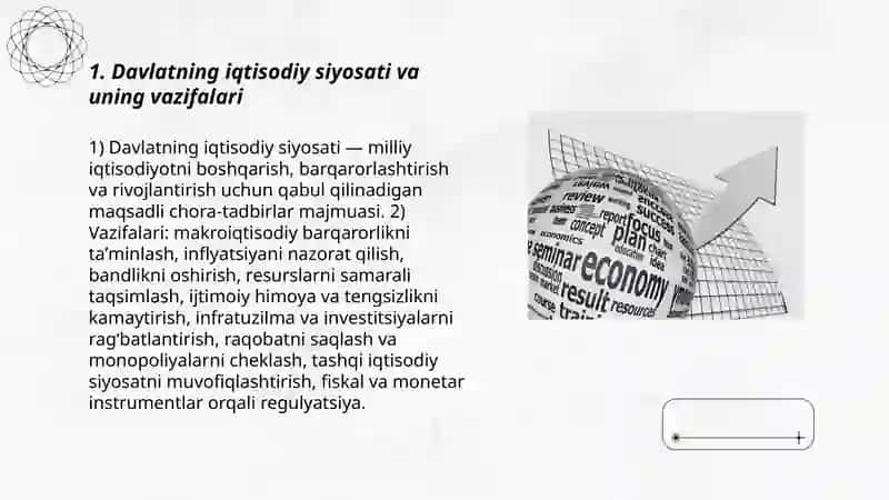 Davlatning Iqtisodiyotta o’rni 3