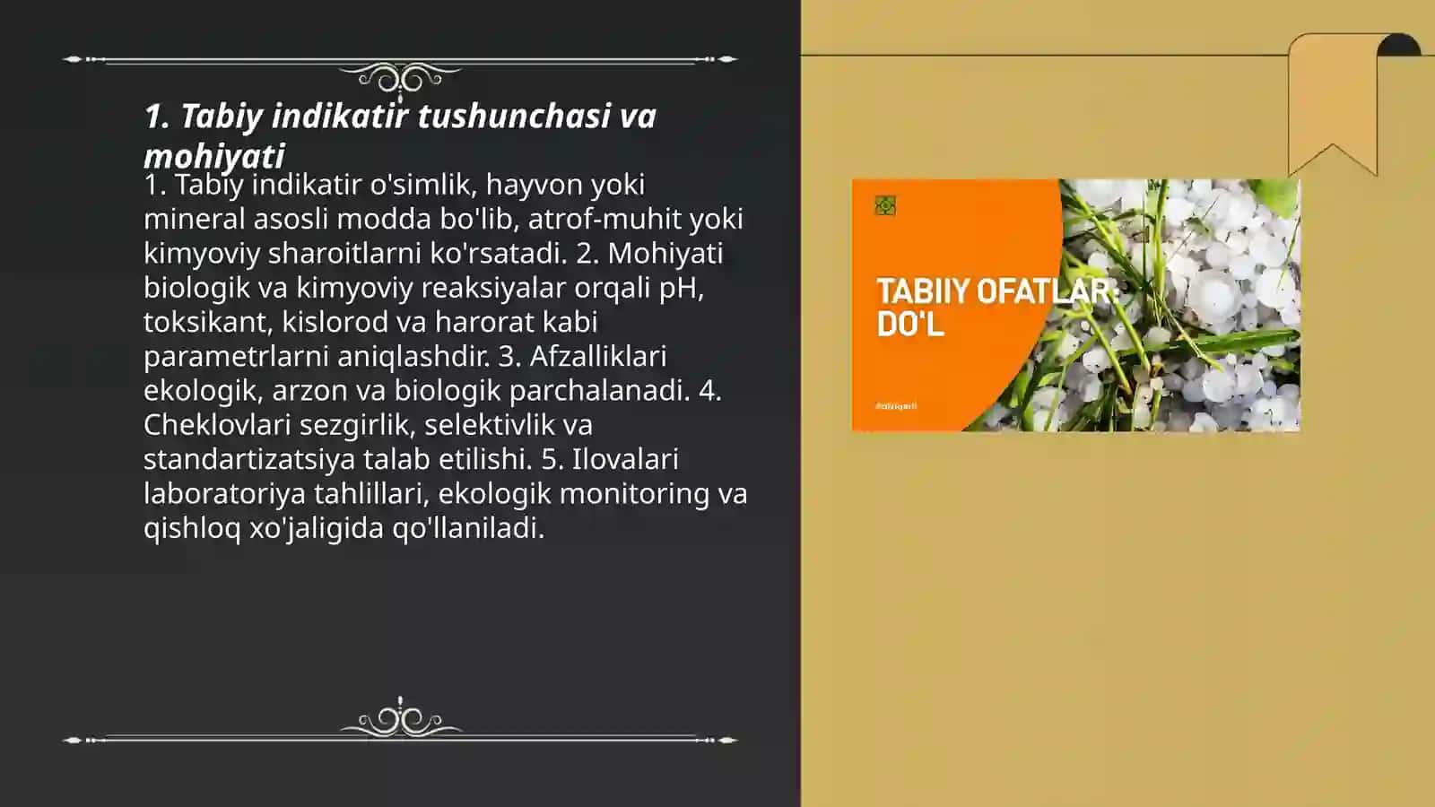 Tabiy indikatir 3
