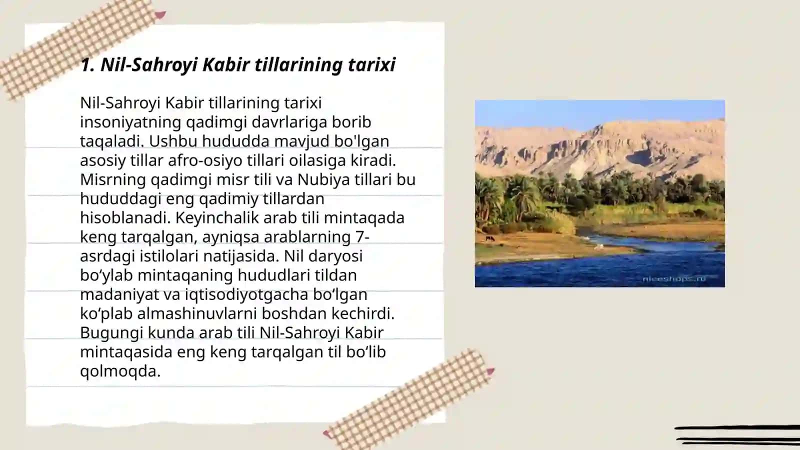 Nil-Sahroyi Kabir va Koysan tillari oilasi 3