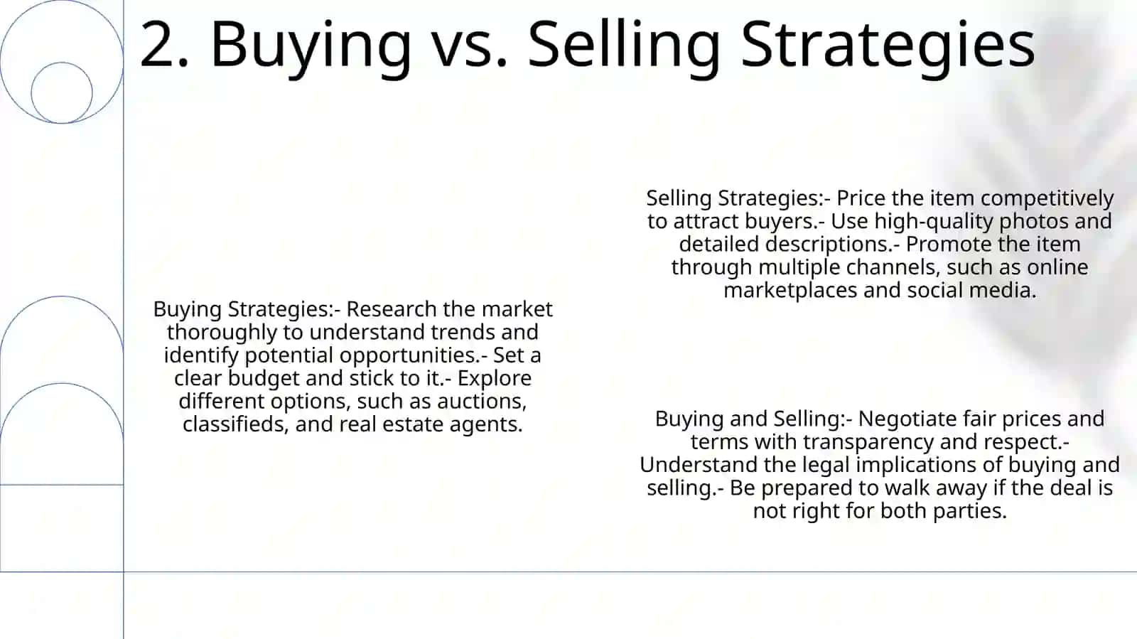 Buying And Selling 3