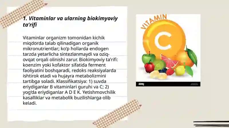 Vitaminlarning biokimyoviy roli 3