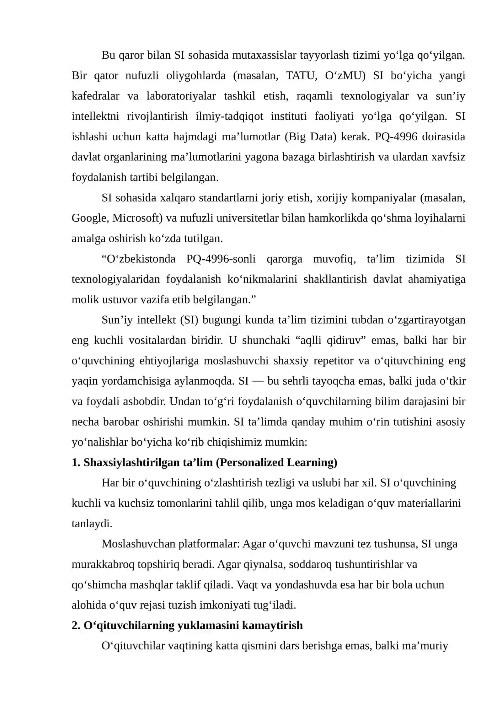 RAQAMLI TA’LIM MUHITINI SHAKLLANTIRISHDA SUN’IY INTELLEKT VA BULUTLI TEXNOLOGIYALARNING TEXNIK IMKONIYATLARI 3