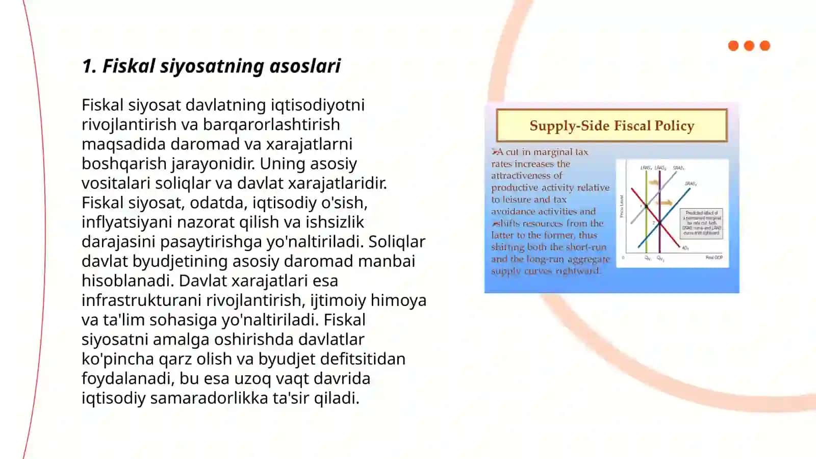 Fiskal siyosat va iqtisodiy o'sish 3