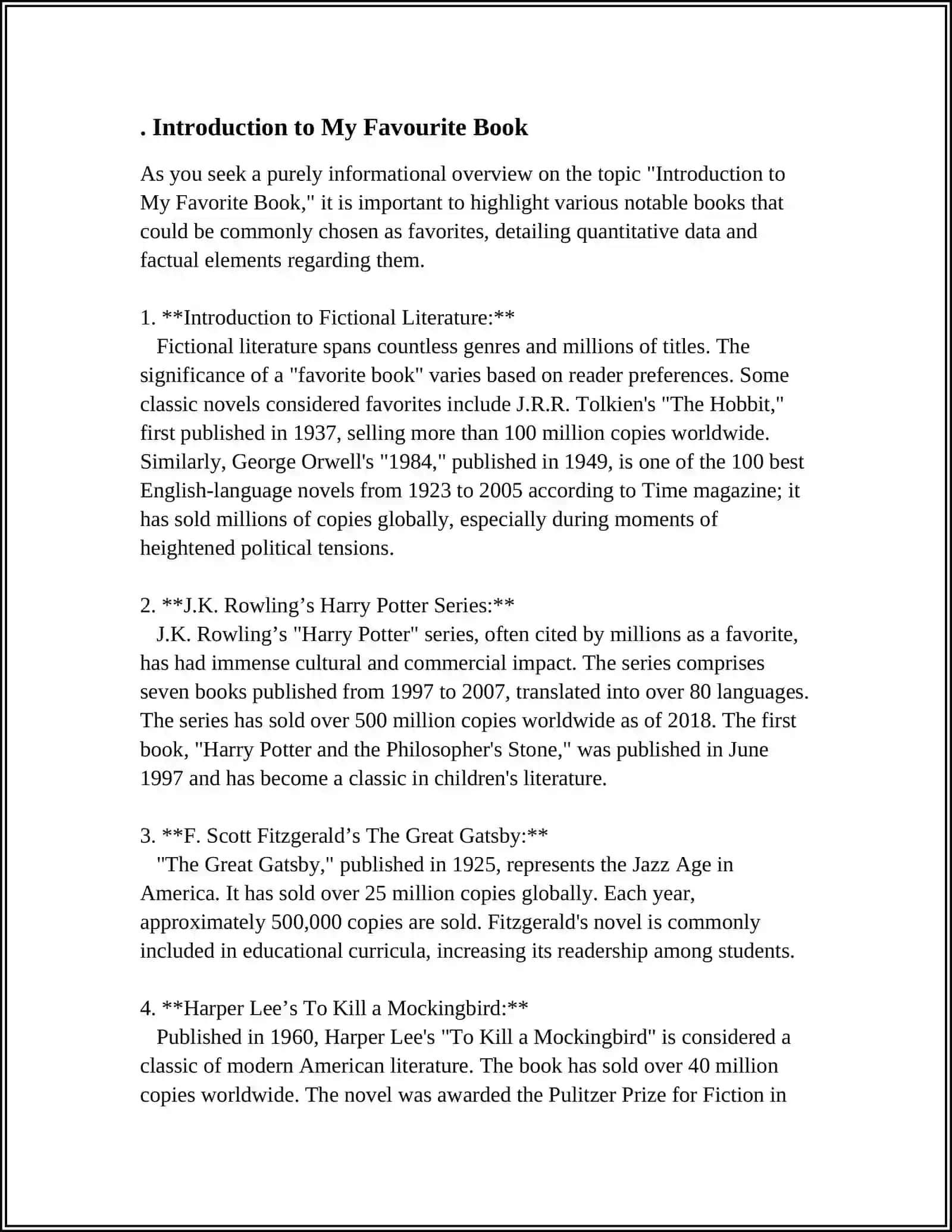 Introduction to Fictional Literature 3
