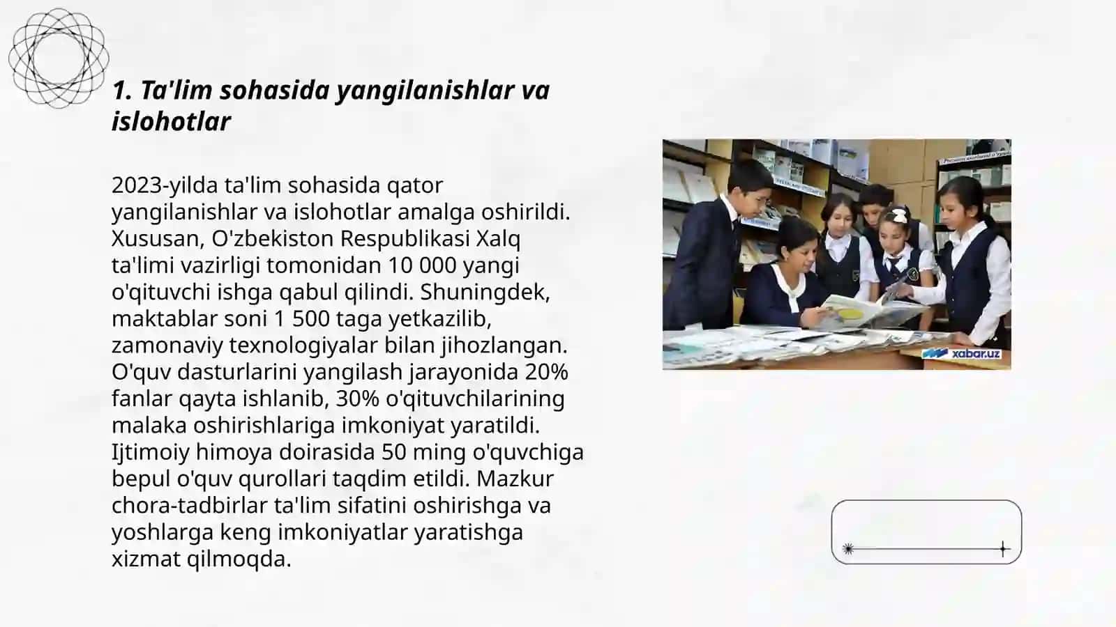 Ta'lim sohasida yangilanishlar va islohotlar 3
