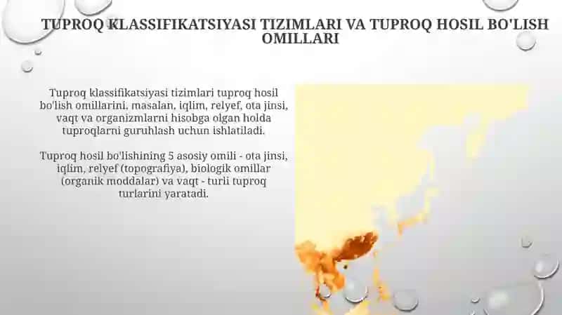 Tuproqlar tasnifi, tarqalish qonuniyatlari 3