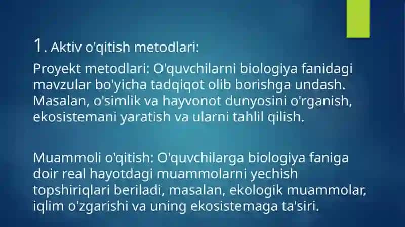 BIOLOGIYA O’QITISH METODIKASI 3