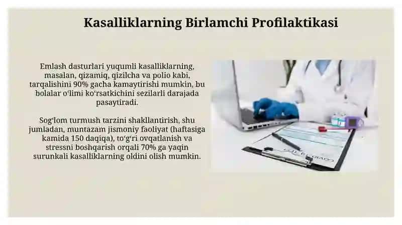 Kasalliklarning Birlamchi Profilaktikasi 3