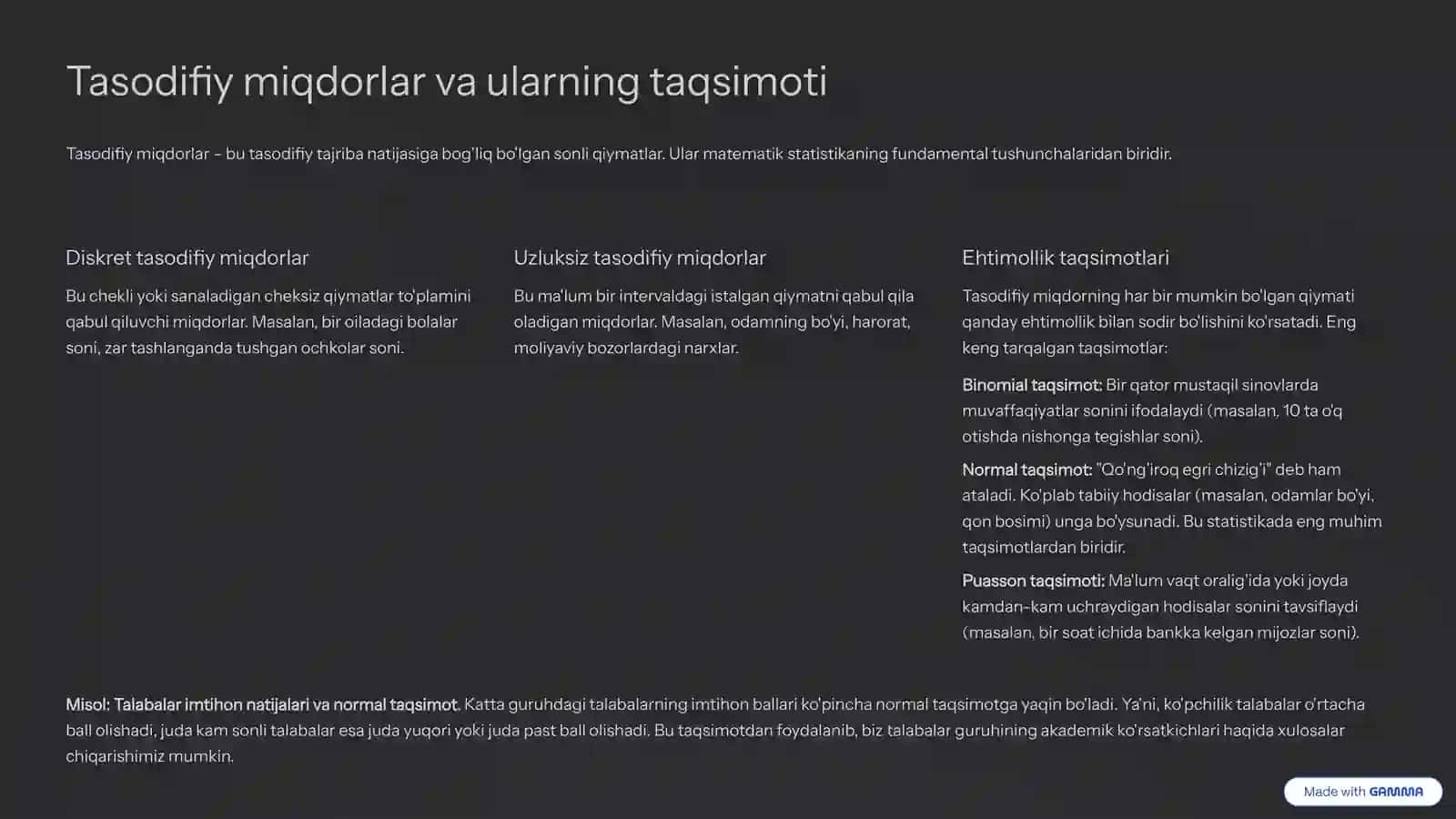 Ehtimollar nazariyasi va statistik tahlil 3
