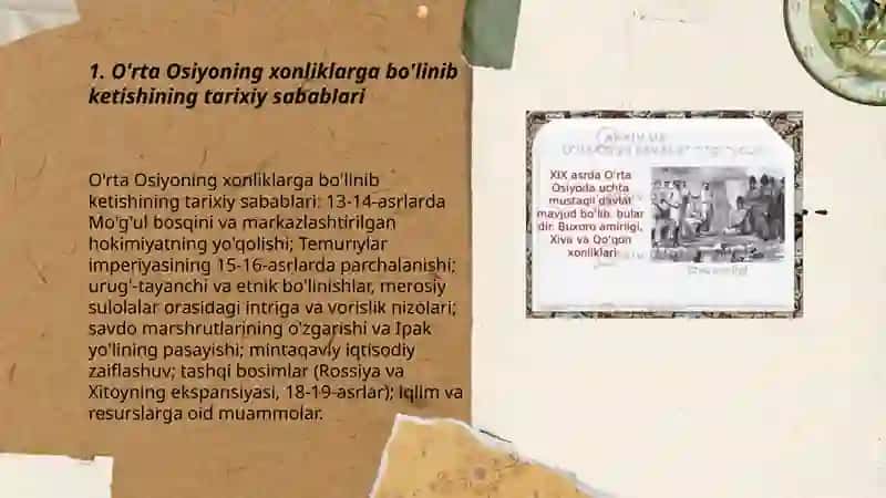 O'rta Osiyoning xonliklarga bo'linib ketishi 3