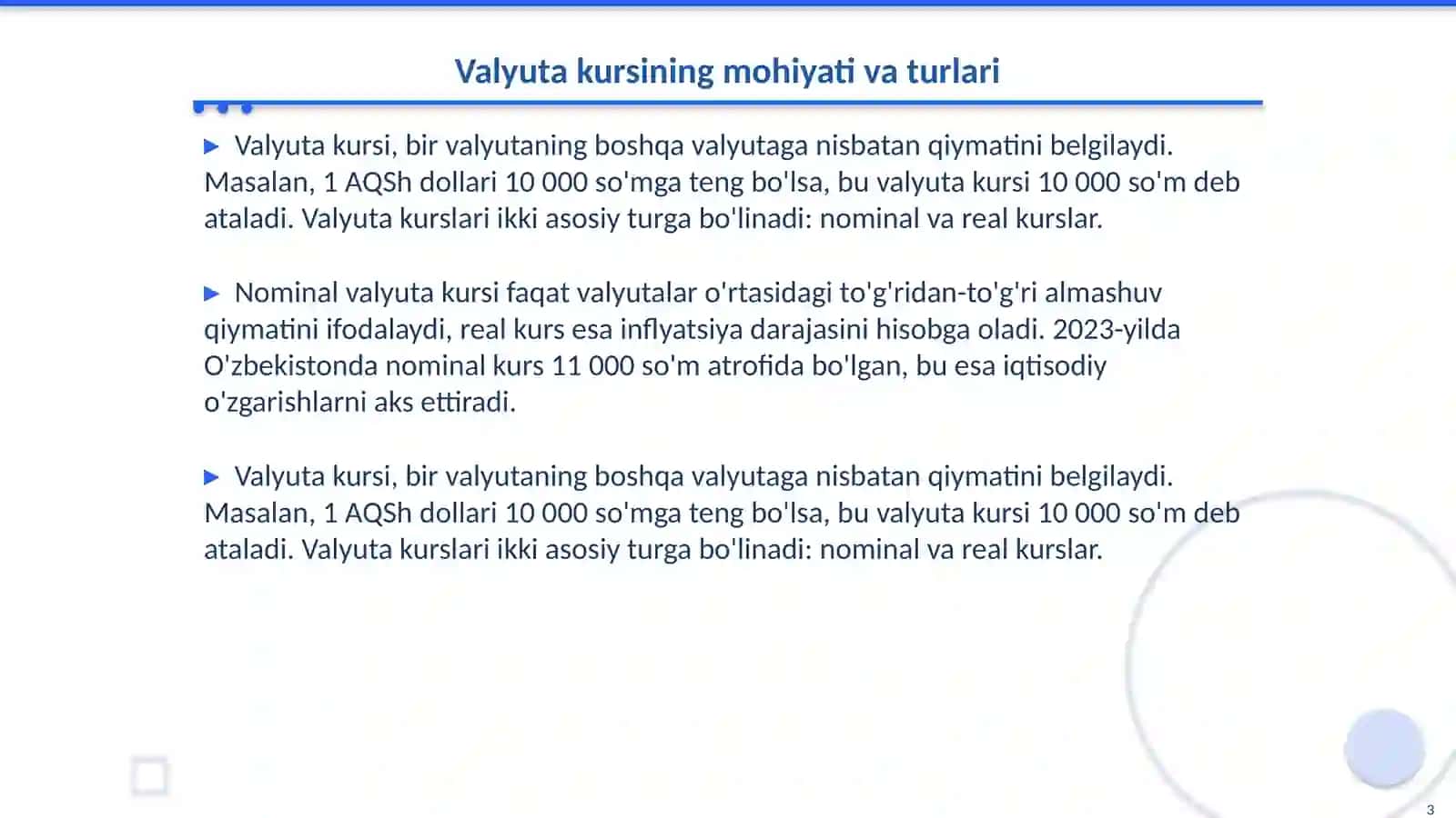 Valyuta kursi va unga ta’sir etuvchi omillar 3