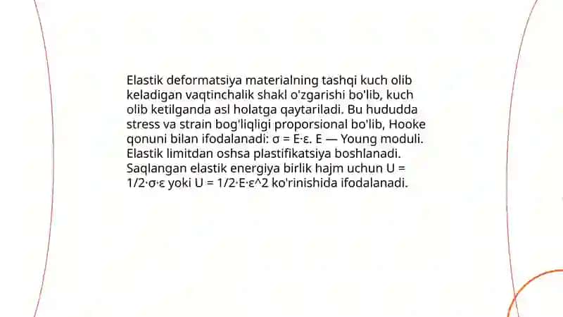Deformatsiya va kuchlanishlar turlari 3