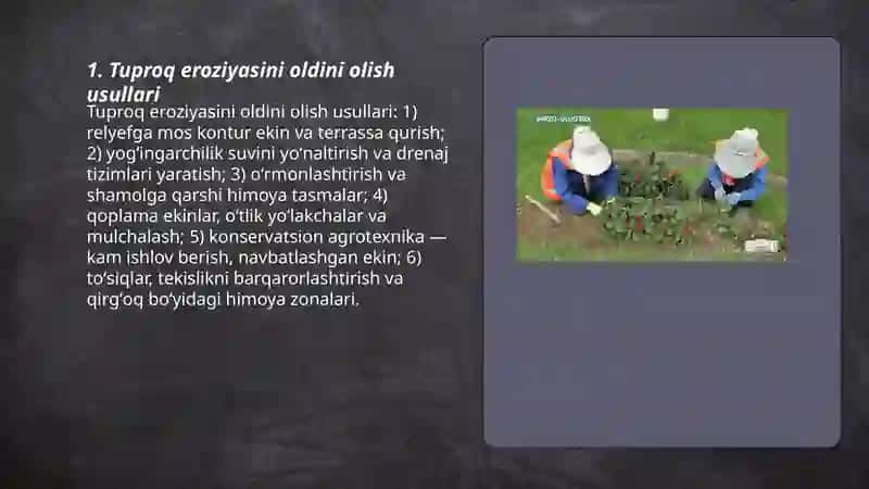 Tuproq eroziyasini oldini olish usullari 3