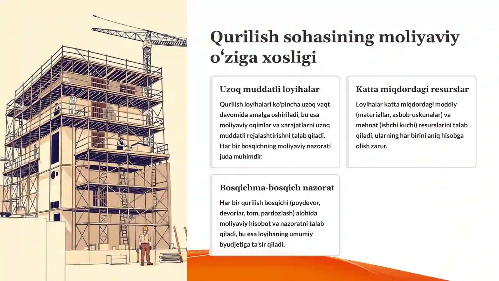 Qurilish tashkilotlarida buxgalteriya hisobi predmeti 3