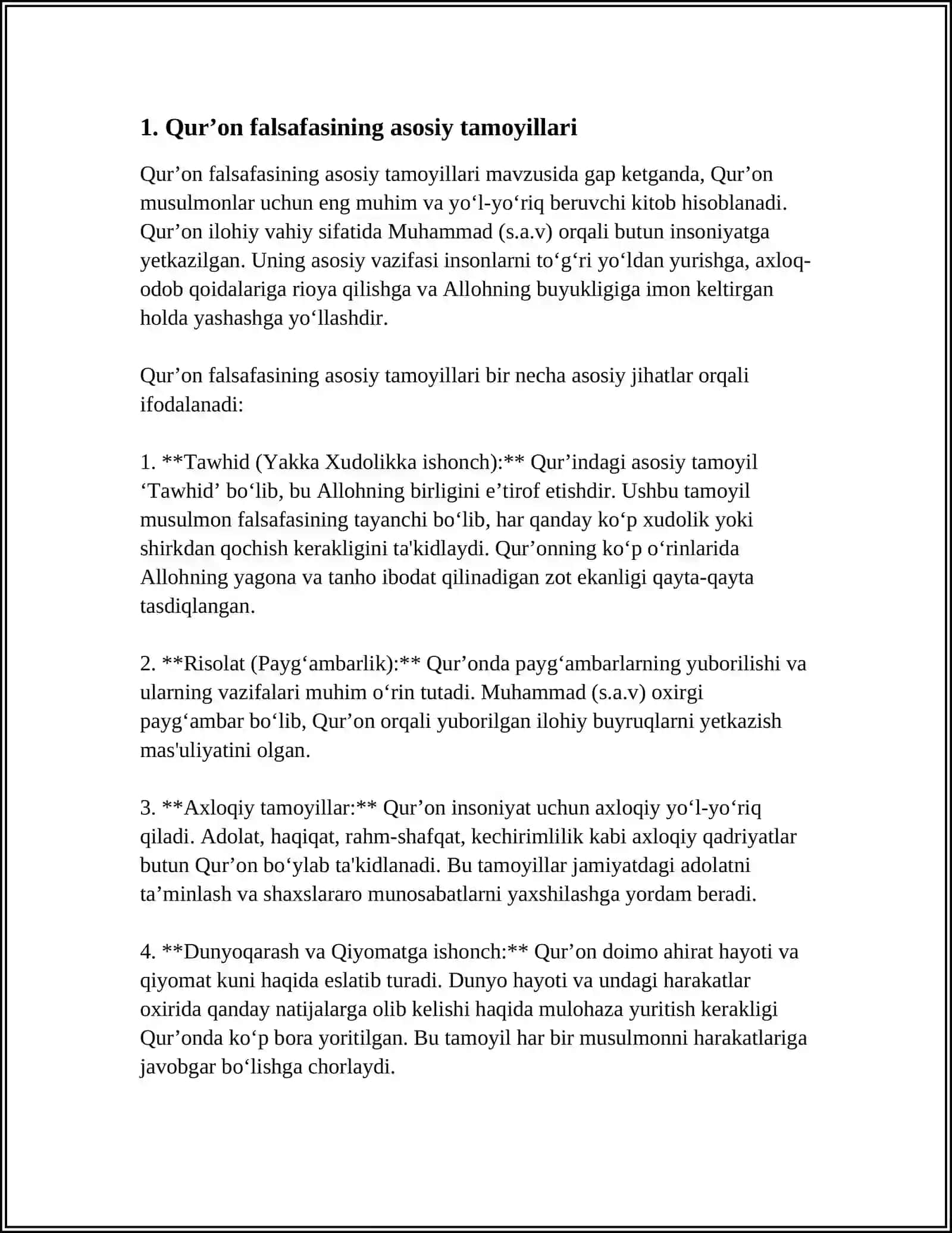 QUR’ONI KARIM VA HADIS SHARIF FALSAFASI 3