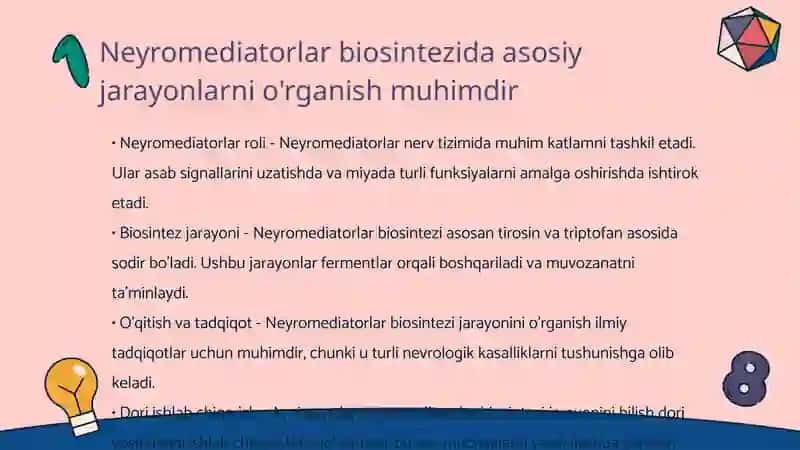 Neyromediatorlar biosintezi 3