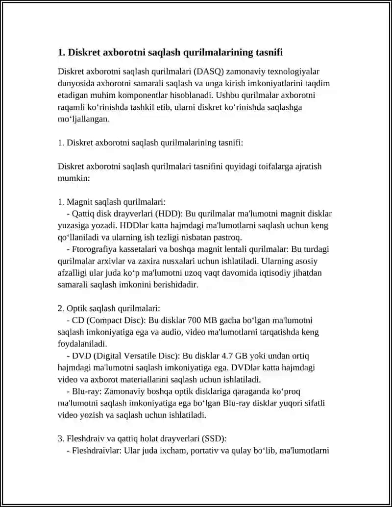 DISKRET AXBOROTNI SAQLASH QURILMALARI 3
