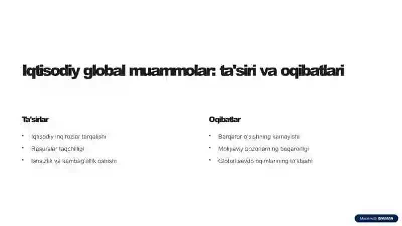 Iqtisodiy global muammolar 3