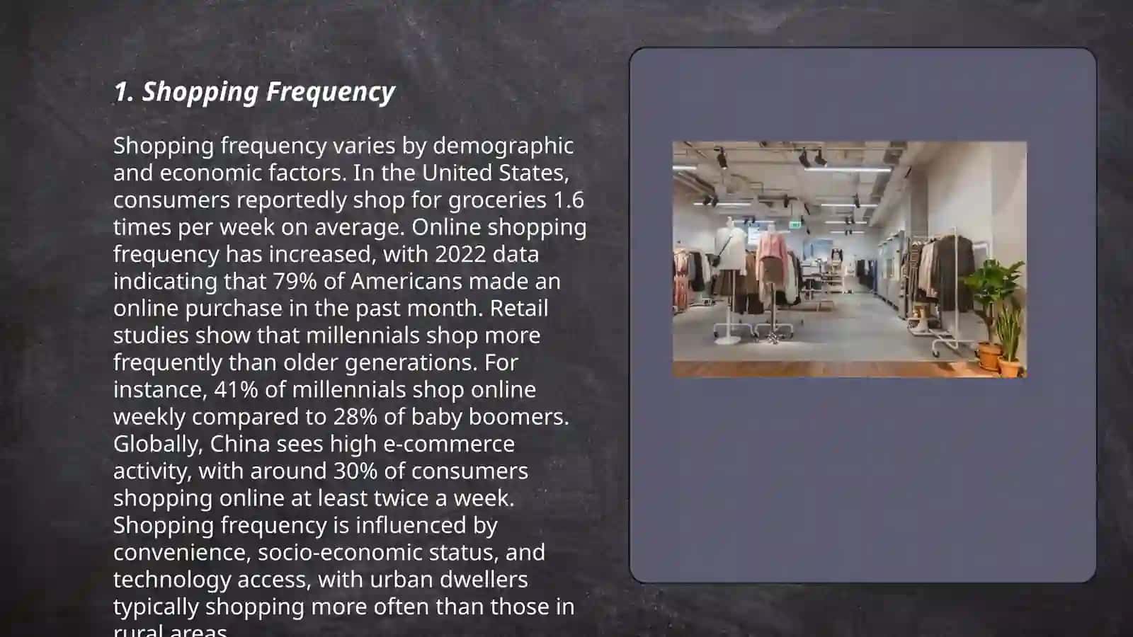 Shopping habits(how often, how much) 3