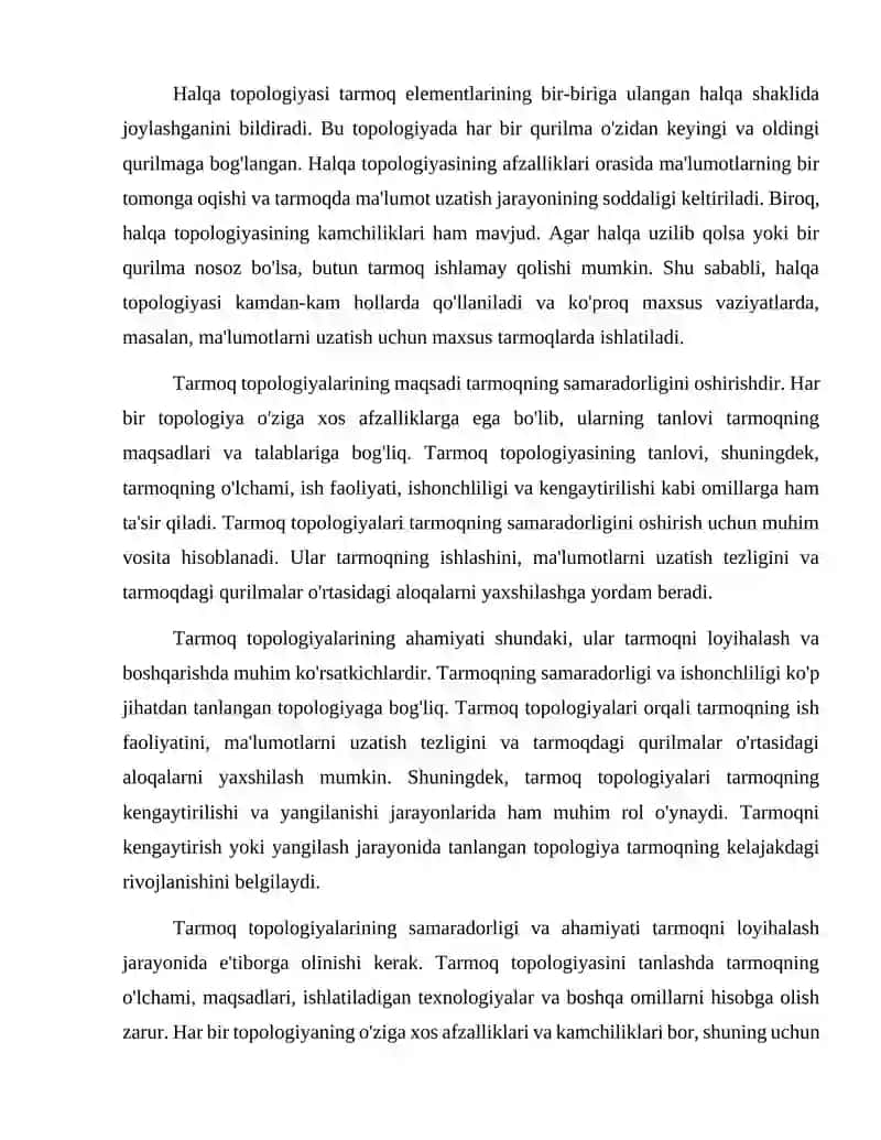 Tarmoq topologiyalari (shina.yulduz.Halqa) 3