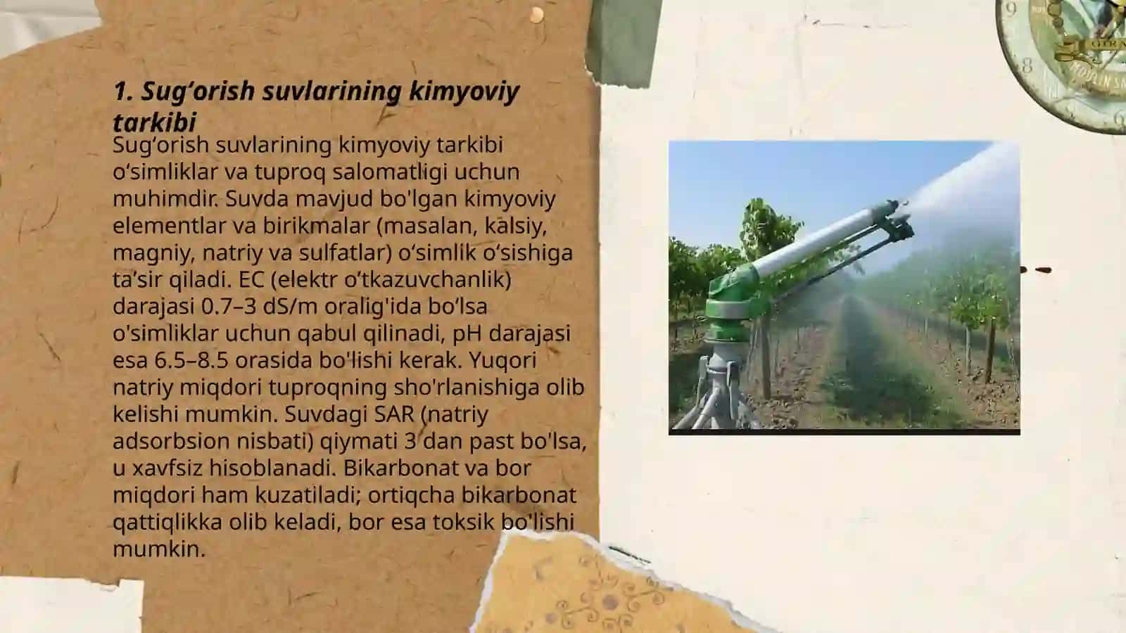 Sugʻorish suvlarining kimyoviy tarkibi 3