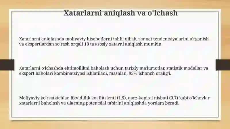 Xatarlarni aniqlash va o'lchash 3