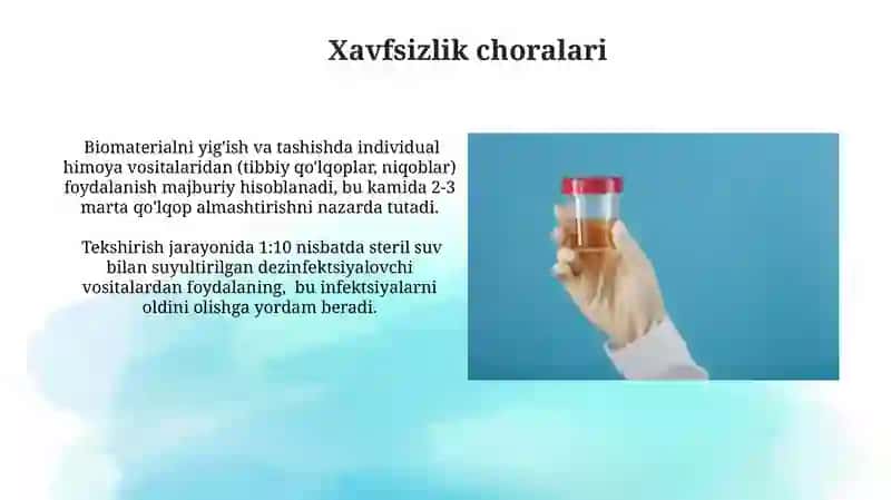 Siydik va Najas Tahlilining Umumiy Qoidalari 3