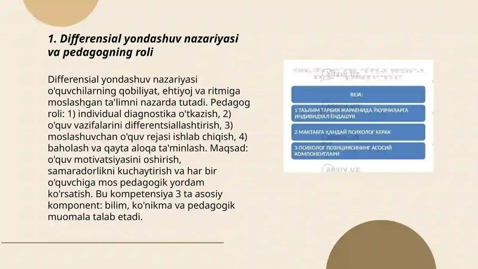 O'quvchilarning individual xususiyatlariga mos yondashuv: pedagogning differensial kompetensiyasi 3